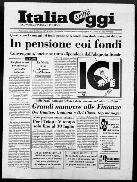 Italia oggi : quotidiano di economia finanza e politica